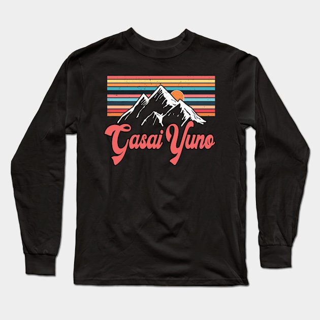 Vintage Mountain Yuno Proud Name Anime Retro Styles Long Sleeve T-Shirt by Cyborgs Are Kissing